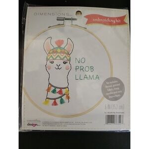 Dimensions No Prob Llama Embroidery Kit 6 In Hoop‎ 72-76349 New Sealed DIY Craft